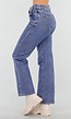 Mid Blue Straight Stretch Jeans met Hoge Taille