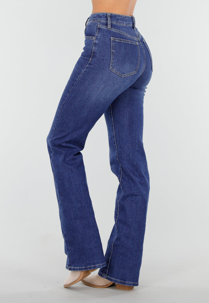 Donkerblauwe Tall Jeans met Rechte Pijpen en High Waist