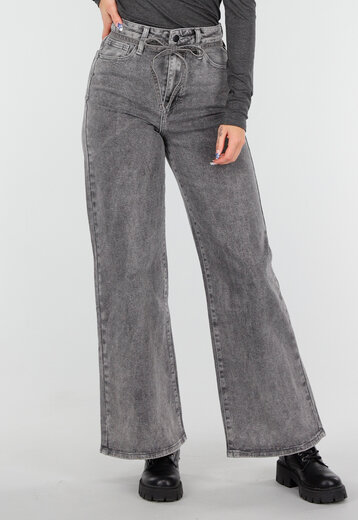 Grijze Stretch Wide Leg Jeans