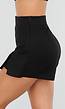 Gebreide Zwarte Stretch Skort met Split