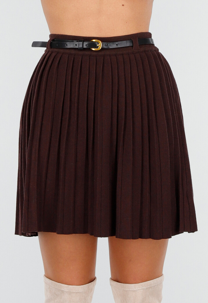 Bordeaux Plissérok met Riem