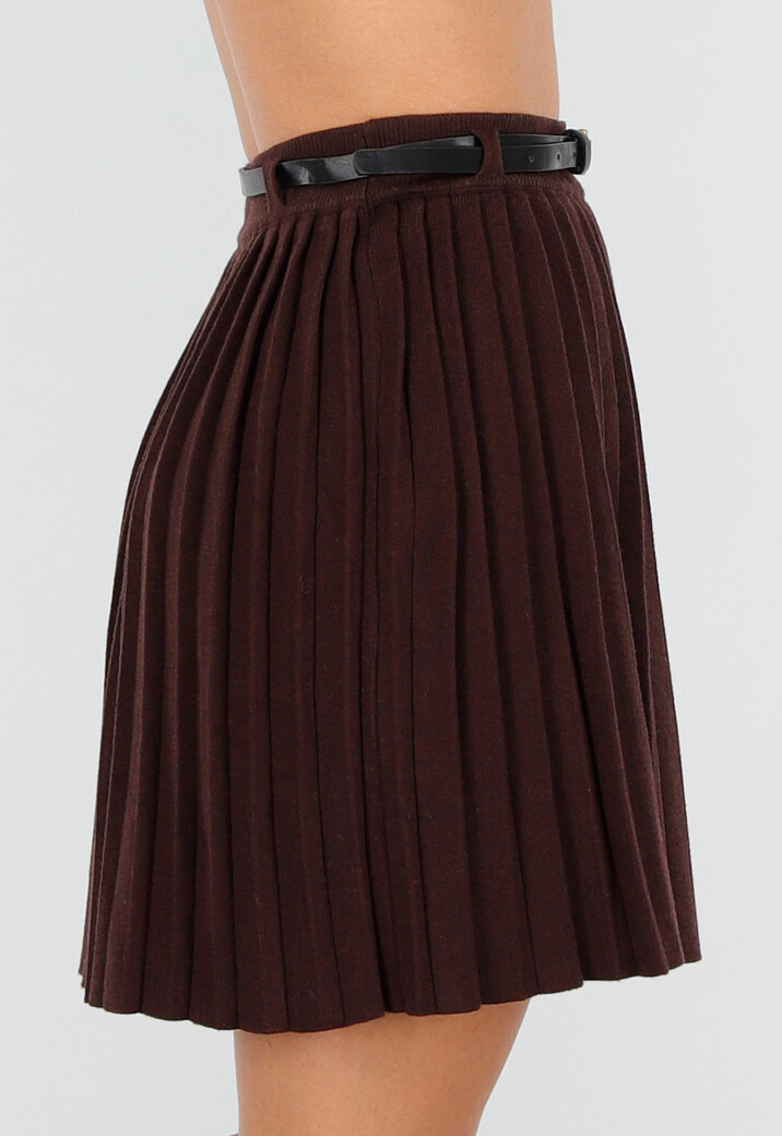 Bordeaux Plissérok met Riem