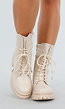 Beige Veterlaarzen met Chunky Zool