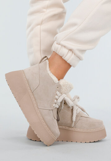 Beige Suède Sneakers
