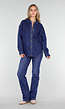 Donkerblauw Denim Overhemd met Oversized Pasvorm en Knoopsluiting