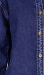 Donkerblauw Denim Overhemd met Oversized Pasvorm en Knoopsluiting