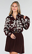 Bordeaux Blouse met Bloemenprint