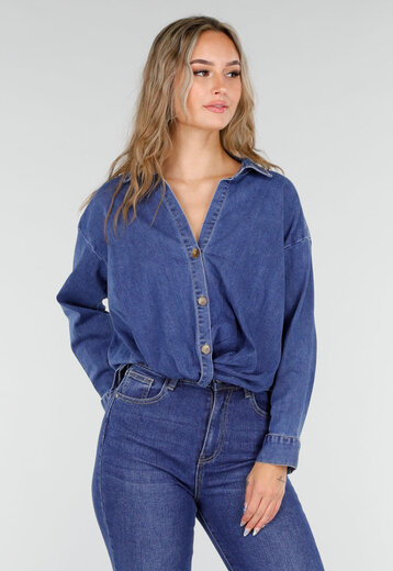 Blauwe Spijkerblouse
