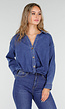 Blauwe Spijkerblouse met Knoopdetail
