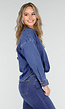 Blauwe Spijkerblouse met Knoopdetail