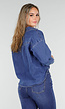 Blauwe Spijkerblouse met Knoopdetail