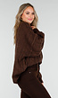 Bruine Grofgebreide Oversized Kabeltrui