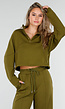 Olijfgroene Cropped Trui