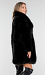 Zwarte Faux Fur Jas met Brede Kraag