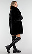 Zwarte Faux Fur Jas met Brede Kraag