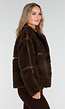 Donkerbruine Teddy Jas met Knoopsluiting