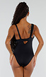 Zwarte Lingerie Mesh Body met One Shoulder  en Kantaccenten