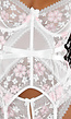 Witte Kanten Lingerie Set met Bloemendetails en Open Kruis