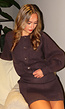 Donkerbruin Two-Piece Set met Vest en Mini Rok