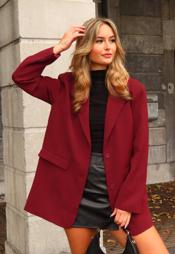 Bordeauxrode Oversized Blazer