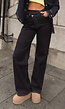 Wide Leg Jeans Donkerblauw