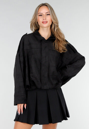 Zwarte Suèdelook Jasje