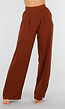 Terracotta Linnenlook Broek met Hoge Taille