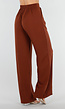 Terracotta Linnenlook Broek met Hoge Taille