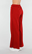 Bordeauxrode Broek met Wijde Pijpen en Elastische Taille