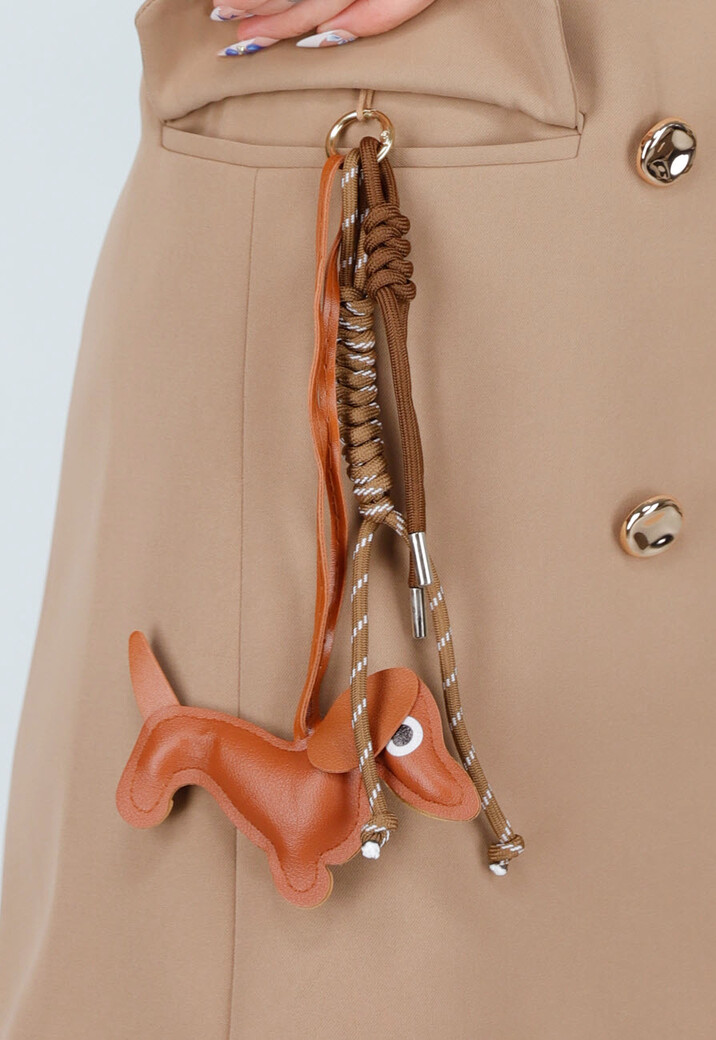 Camelkleurige Mouwloze Blazerjurk met Goudkleurige Knopen