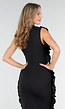 Zwarte Ruffle Jurk Zonder Mouwen met Stretch