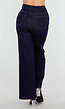 Donkerblauwe High Waist Wide Leg Jeans met Klassieke Stiksels