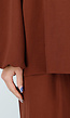 Terracotta Stretch Blouse met Striksluiting en Wijde Mouwen