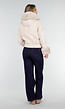 Beige Jas met Faux Fur Kraag en Manchetten