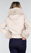 Beige Jas met Faux Fur Kraag en Manchetten