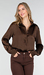 Bruine Satijnen Blouse