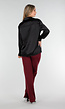 Zwarte Satijnlook Blouse met Lange Mouwen en Knoopsluiting