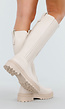Beige Hoge Laarzen met Chunky Zool