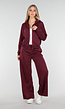 Bordeauxrode Jogging Set met Vest en Wijde Broek