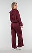 Bordeauxrode Jogging Set met Vest en Wijde Broek