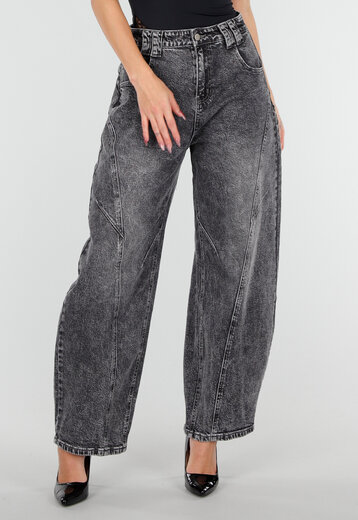 Grijze Stretch Barrel Jeans
