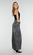 Grijze Barrel Jeans met Stonewashed Look en Hoge Taille