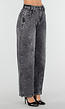 Grijze Barrel Jeans met Stonewashed Look en Hoge Taille