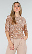Beige Pailletten Top