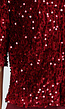 Rode Pailletten Top met Korte Mouwen en Ronde Hals