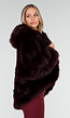 Bordeauxrode Faux Fur Jas met Capuchon