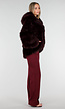 Bordeauxrode Faux Fur Jas met Capuchon