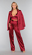 Burgundy Triangel Top met Satin Look