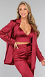 Burgundy Satijnen Blazer