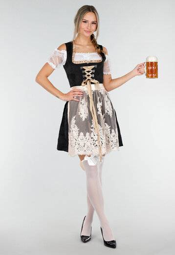 Zwart Beige Oktoberfest Jurkje
